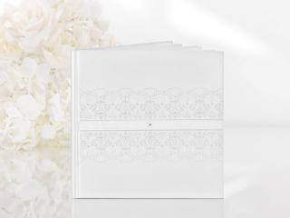 Księga gości weselnych biała z perłowym wzorem- 22 kartki - 1 szt.