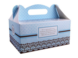 Ozdobne pudełko na ciasto- niebieskie-1 szt./