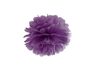 Pompon bibuła ciemny fioletowy, 25 cm, 1 szt.