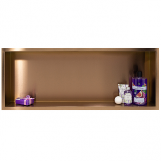 BALNEO Wall – Box ONE Copper Półka wnękowa z kołnierzem 90x30x10cm Miedż OB-CO6