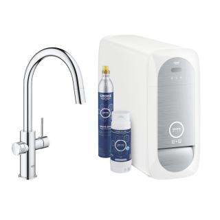 GROHE BLUE HOME zestaw startowy z wyciąganą wylewką w kształcie C chrom 31541000