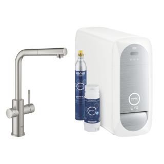 GROHE BLUE HOME zestaw startowy z wyciąganą wylewką w kształcie L STAL NIERDZEWNA 31539DC0