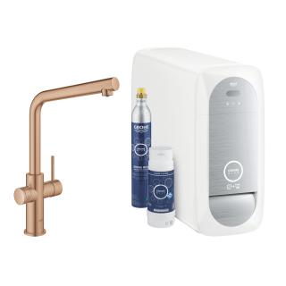 GROHE BLUE HOME zestaw startowy z wylewką w kształcie L BRUSHED WARM SUNSET 31454DL1