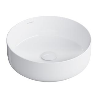 OMNIRES TULSA umywalka nablatowa ceramiczna okrągła 36cm biała TULSA355BP