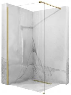 REA AERO100 GOLD BRUSH ścianka prysznicowa typu WALK-IN 100cm szkło transparentne - profil złoty szczotkowany Easy-Clean
