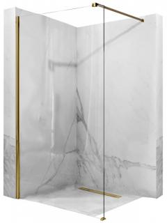 REA AERO110 GOLD ścianka prysznicowa typu WALK-IN 110cm szkło transparentne - profil złoty połysk Easy-Clean