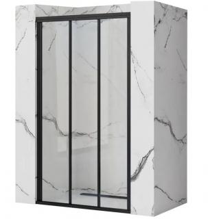 REA ALEX Drzwi prysznicowe przesuwne szkło transparentne 90x190cm, czarny REA-K9638