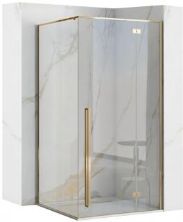 REA FARGO GOLD kabina prysznicowa otwierana 90x90x195cm szkło transp/profil złoty