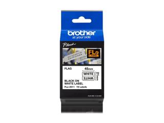 Brother FLe2511 | Cięte etykiety, czarny nadruk na białym tle, 21mm szerokości