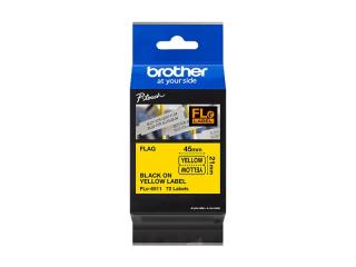 Brother FLe6511 | Cięte etykiety, czarny nadruk na żółtym tle, 21mm szerokości