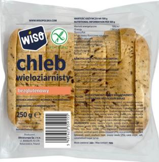 Chleb wieloziarnisty krojony bezglutenowy WISO 250