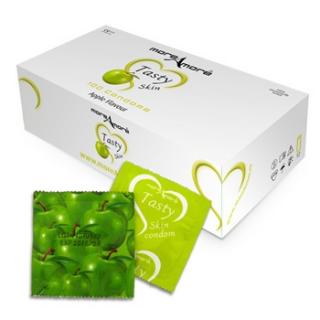 Jabłkowe prezerwatywy MoreAmore Condom Tasty Skin Apple 100 sztuk