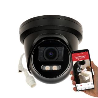 Kamera IP Hikvision DS-2CD2387G2-LU(2.8mm)(C) BLACK ColorVu Acusense 8 Mpx Aplikacja PoE MicroSD Mikrofon Obraz 4K, Oświetlacz LED, Filtrowanie alarmów, Mikrofon