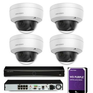 Zestaw 4 kamer IP DS-2CD2146G2-ISU Hikvision AcuSense 5 Mpx IR30 Obraz 2K, Inteligentna detekcja, Wykrywanie ludzi, Czujnik PIR