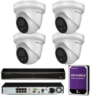 Zestaw 4 kamer IP DS-2CD2346G2-I Hikvision AcuSense 4 Mpx IR30