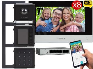 Zestaw modułowy wielorodzinny wideodomofon IP Vidos ONE 8x M2010 A2000-G/D/LCD FullHD Szyfrator Natynkowy System POE