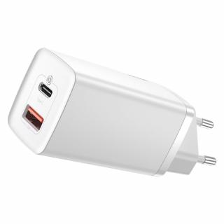 Baseus Ładowarka sieciowa Baseus GaN2 Lite, USB + USB-C, 65W, EU (biała)