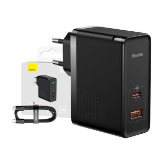 Baseus Ładowarka sieciowa Baseus GaN5 Pro, USB-C + USB, 100W + kabel (czarna)
