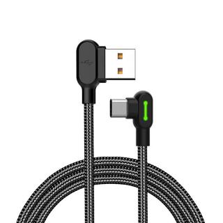 Mcdodo Kabel USB do USB-C kątowy Mcdodo CA-5280 LED, 1.2m (czarny)