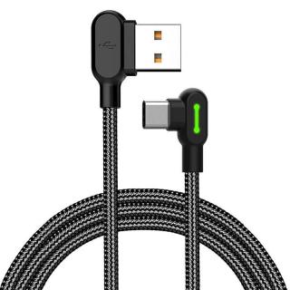 Mcdodo Kabel USB do USB-C kątowy Mcdodo CA-5280 LED, 1.8m (czarny)
