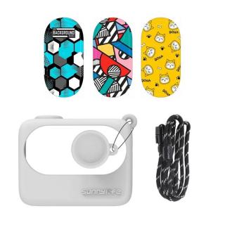 Sunnylife Zabezpieczające etui Sunnylife Insta360 GO 3 Białe z naklejkami