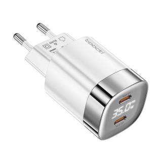 Toocki Ładowarka sieciowa Toocki 2x USB-C, GaN 35W (biała)