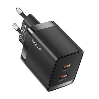 Toocki Ładowarka sieciowa Toocki 2xUSB-C, GaN 40W (czarna)