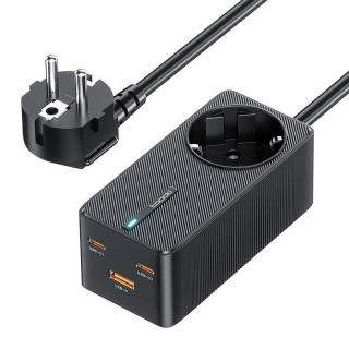 Toocki Ładowarka sieciowa Toocki 2xUSB-C + USB + USB DO USB-C, 1.5m, GaN 67W (czarna)