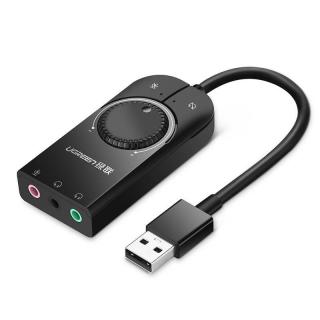 UGREEN Zewnętrzna karta dźwiękowa USB UGREEN 	CM129 15cm (czarny)