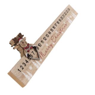 Drewniany kalendarz adwentowy z reniferem