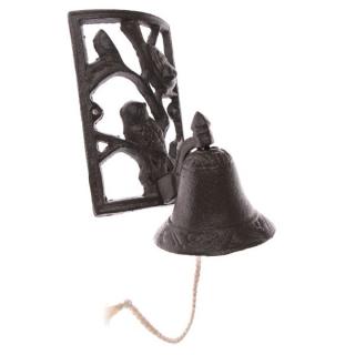 Dzwonek żeliwny z PTASZKAMI 22cm