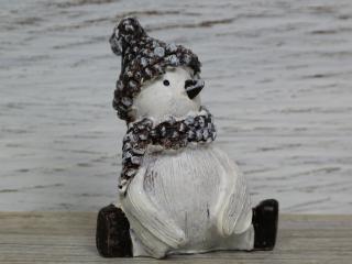 Figurka zimowego ptaszka w czapce 7cm | Boże Narodzenie