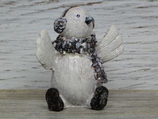 Figurka zimowego ptaszka w nausznikach 7cm | Boże Narodzenie