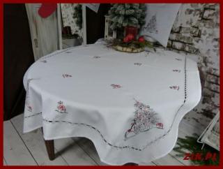 Obrus świąteczny na stół lub ławę | 110x160cm biały
