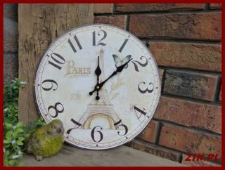 Stylowy zegar ścienny z motywem Paryża 34cm ZG42