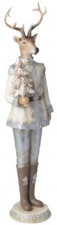 Zimowa figurka RENIFER w garniturze 41cm