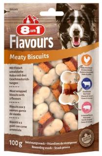 8in1 FLAVOURS Meaty Biscuits 100g przysmak dla psa kurczak i wołowina