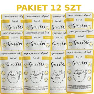 Gussto Cat Cielęcina 12 x 85g monobiałkowa mokra karma dla kota pakiet