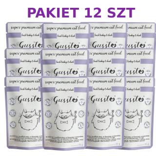 Gussto Cat Indyk z Kaczką 12 x 85g mokra karma dla kota pakiet