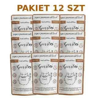 Gussto Cat Świeży Dzik 12x85g monobiałkowa mokra karma dla kota pakiet