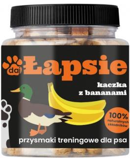 Łapsie Kaczka z Bananem 300g 100% naturalne przysmaki