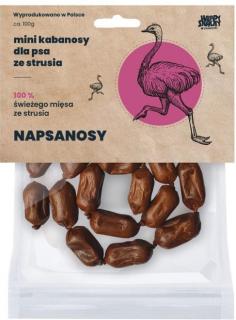 Napsanosy Mini ze Strusia 18szt. 100% mięsa kabanosy dla psa