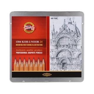 Ołówki Koh-I-Noor komplet 24 szt 8B-10H