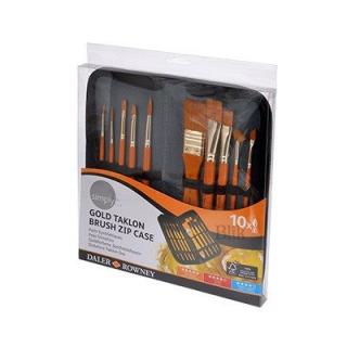 Pędzle nylonowe DalerRowney zestaw 10 szt czarne etui