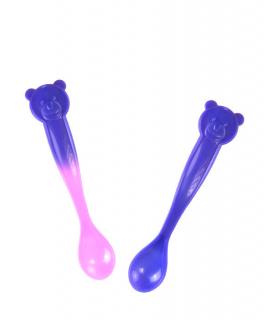 KIDodo - łyżeczki zmieniające kolor fioletowy miś 6m+
