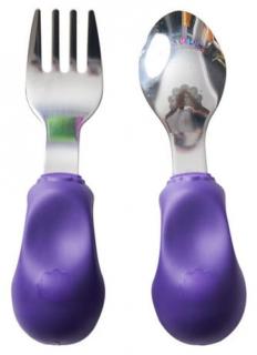 Nana's Manners sztućce dla dzieci widelec łyżka 12M+ purple