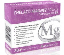 Chelato Magnez Medica 560 mg + Witamina B6 30kaps. MEDICALINE