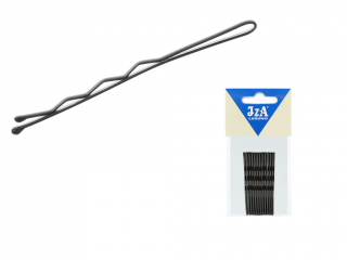 Karbowane wsuwki do włosów z dwiema kulkami Czarne 60 mm 12 szt