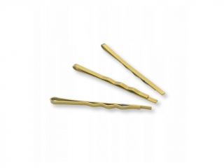 Wsuwki szerokie karbowane złote 6 cm 36 szt