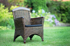 Fotel rattanowy do domu, salonu i ogrodu, stylowy, naturalny